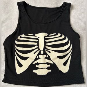 Cropped Skeleton tank top